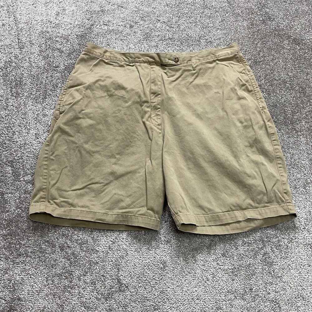 John Rich and Bros Woolrich Chino Shorts Womens 18 Brown Beige Cotton Casual 8"